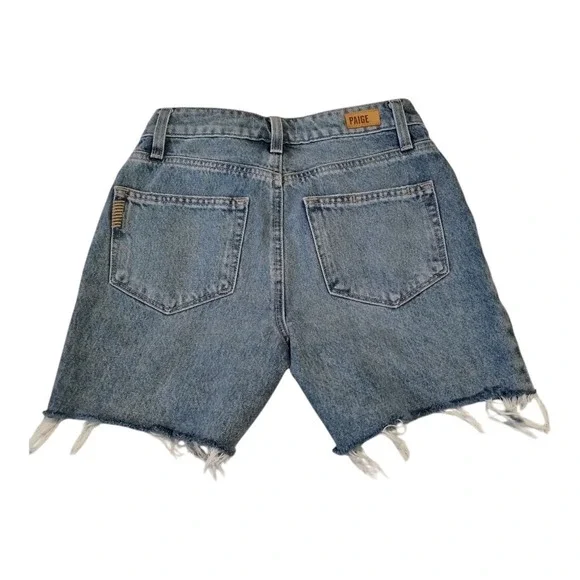 Paige Women's 23 Denim Sarah Longline Short Raw Hem Boho Festival‎